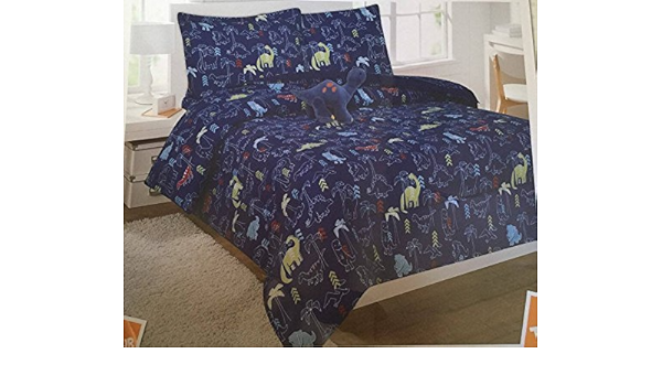 navy blue dinosaur bedding