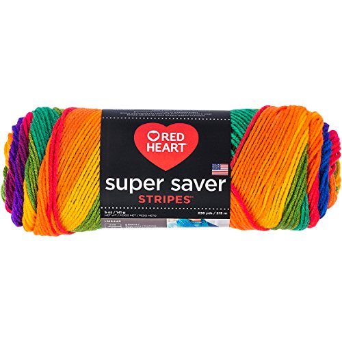 Bulk Buy: Red Heart Super Saver Yarn, Favorite Stripe (4965), Pack of 3 Balls