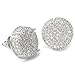Men's Silver Plated Iced Screw Back Stud Earring BE 11403 S