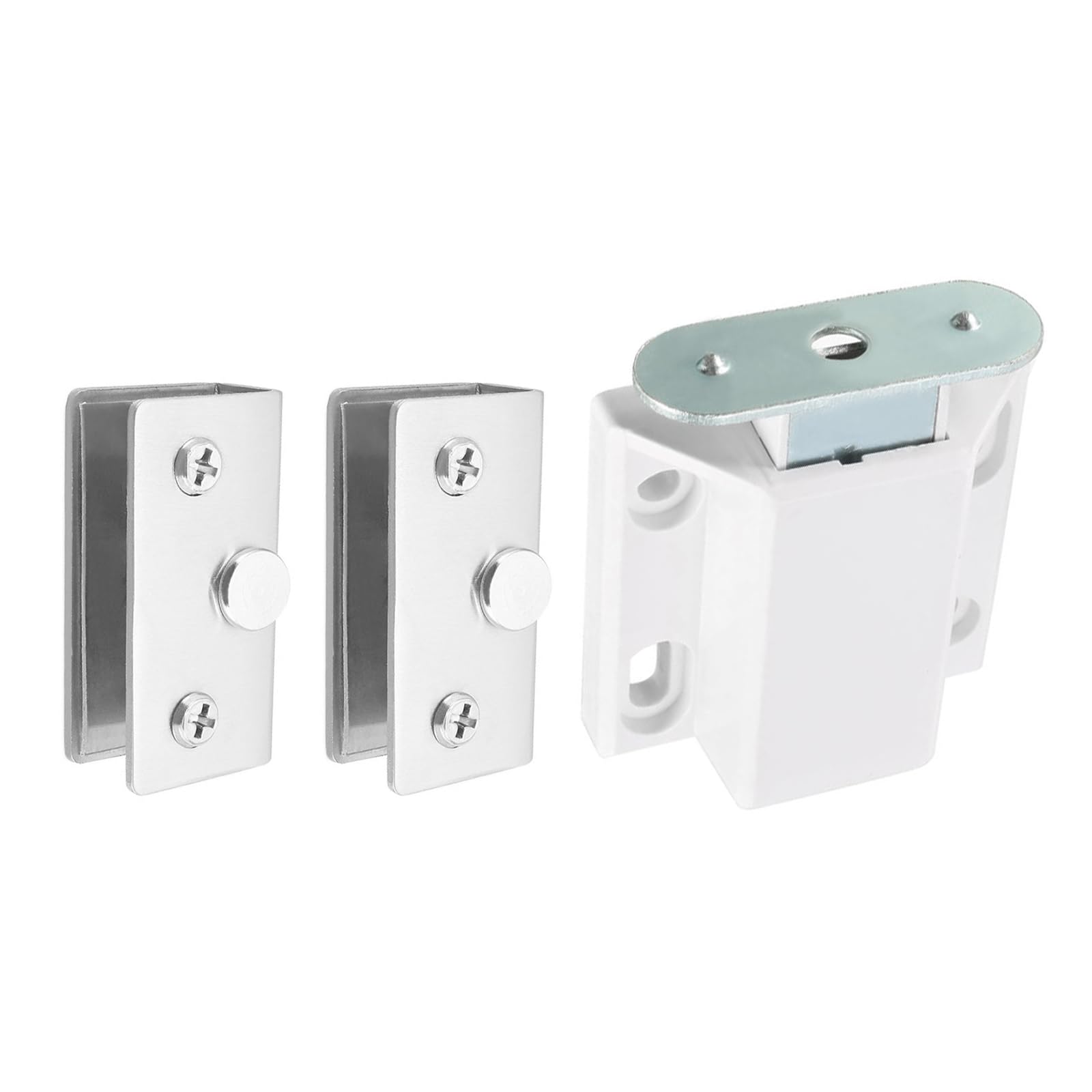 DTGN 45x38mm(LxW) Cabinets Magnets Latch - 1 Set - Good for Kitchen Cupboard Drawer Furniture - Plastic Magnetic Closure Closet Door Catch - White