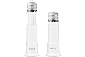 DiCUNO E26 3.15-4.13Inch/8-10.5CM Extension Flexible Socket Extender Adapter, E26 Edison Screw Converter, Light Socket Extender, Lamp Bulb Extension, 2-Pack