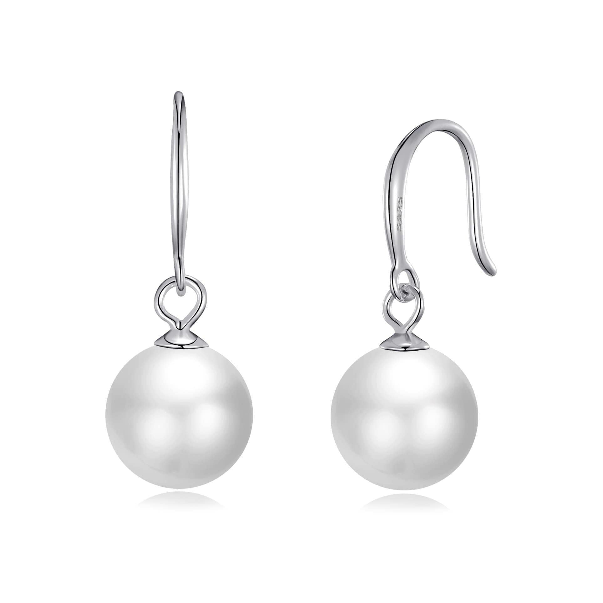 Philip Jones Sterling Silver White Pearl Drop Earrings