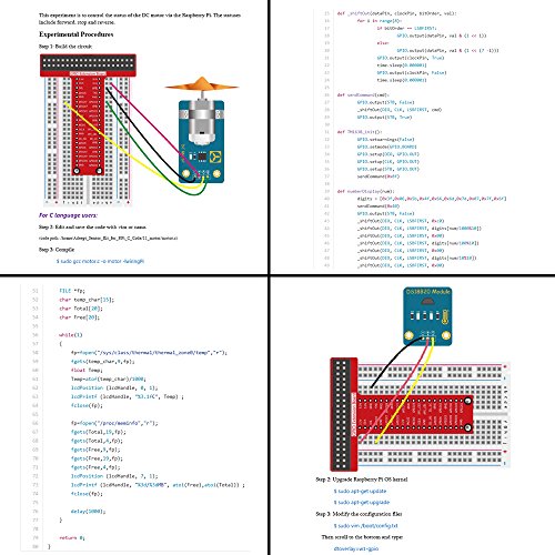 Adeept 46 Modules Ultimate Sensor Kit for Raspberry Pi 3,2 B/B+, BMP180, DHT11, with C and Python Code, 150 Pages PDF Guidebook