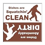 Guajolote Prints Clean Dirty Dishwasher Magnet Sasquatch 2.5 x 2.5 inches