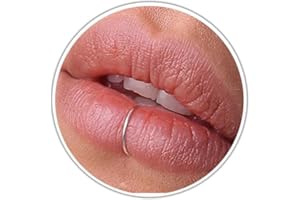 Fake Sterling Silver Lip Ring - 22 Gauge Faux Silver Lip Piercing - 8mm Simple Fake Lip Ring Silver- Fake Silver Lip Rings Fo