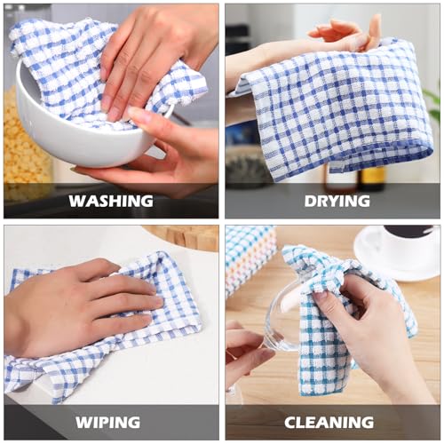 Oeleky 100% Cotton Kitchen Dish Cloths for Washing Dishes, 12x12 Inches Dish Rags, Absorbent Kitchen Cloths Pack of 8, Quick Drying Cleaning Cloths (Mix-3, 12"x12")