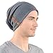 Stylish Men Gray Slouchy Button Beanie Cap Unisex B020 ¡­