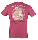 Simply Southern Preppy Strawberry T-Shirt Suck It Up Buttercup - Medium