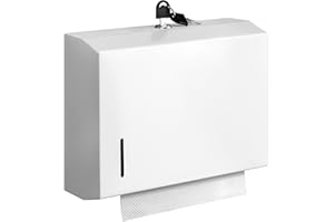 GORLARY Wall Mounte Commercial Paper Towel Dispensers, 10.4" L x 3.3" D x 8.3" H, Stainless Steel C-Fold Multifold Hand Paper Tissue Holder with Lock