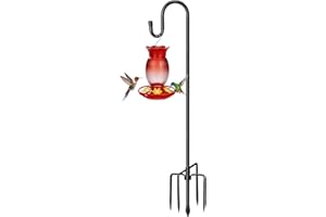 Shepherds Hook for Bird Feeders for Outdoor, 78 Inch Adjustable Shepherds Hook with 5 Prong Base, 5/8 Inch Metal Garden Hange