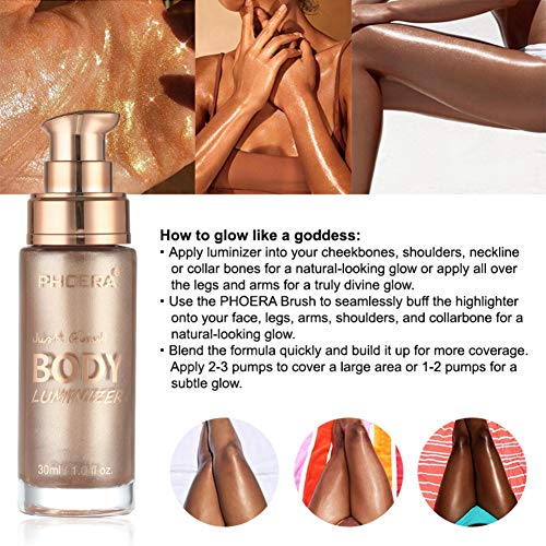 Liquid Highlighter, SUNSENT 3D Glow Liquid Highlighter,Smooth Shimmer Brighten Glow Liquid Illuminator Makeup for Face& Body 30ML