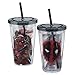 Vandor Marvel Deadpool 18 Ounce Acrylic Travel Cup, Red/Black