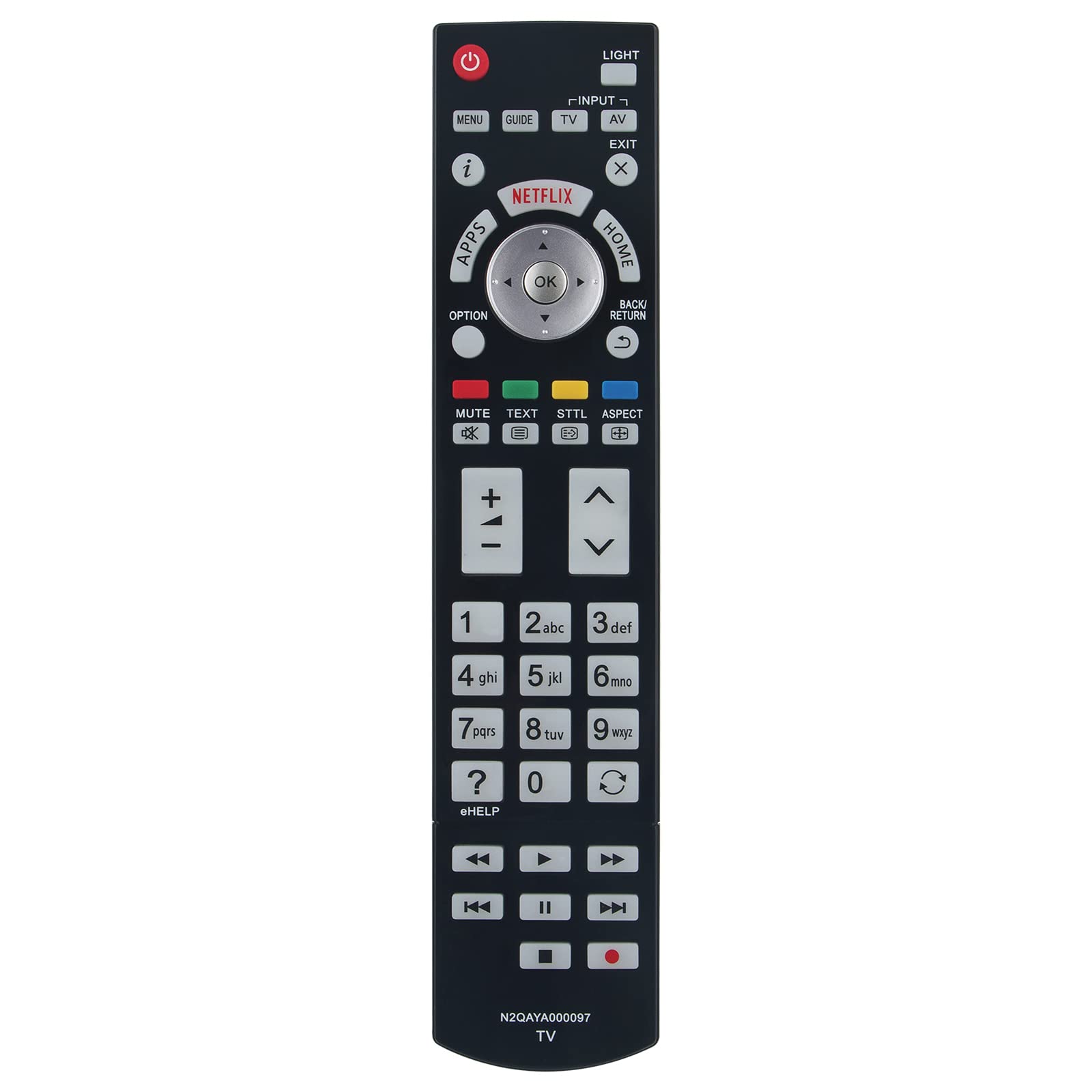 N2QAYA000097 Replace Remote for Panasonic TV TX-55CXX759 TX-58DX800E TX-58DXC904 TX-58DXN788 TX-58DXT786 TX-58DXW904 TX-65DXC904 TX-65DXW904 TX-49CXT756 TX-50DX800E TX-50DXF787 TX-50DXT786 TX-50DXX789