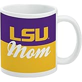 LSU Mom Ceramic Coffee Mug, Novelty Gift Mugs for Coffee, Tea and Hot Drinks, 11oz, White