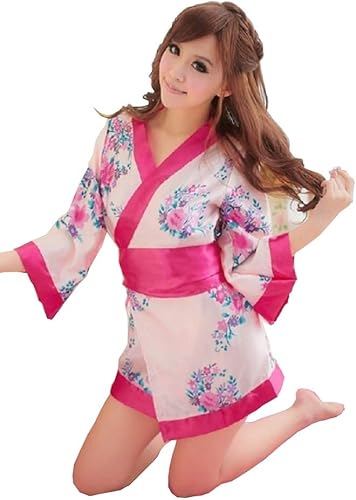 Amazon コスプレ 和服 着物 浴衣 和装 和風 セクシー かわいい コスチューム 薄ピンク ピンク コスプレ 仮装 通販