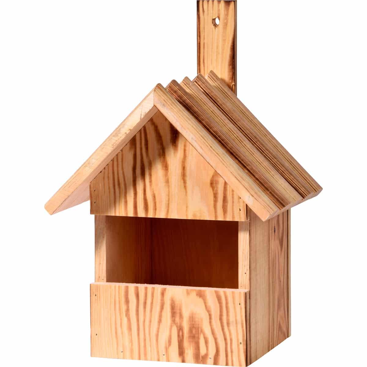 dobar 13076e Flamed Nesting Box with Large Opening/Semi-Open Nesting Box for Recess Breeders 22.5 x 19.5 x 33 cm Pine Brown