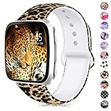 Humenn Bands Compatible with Fitbit Versa,Soft Silicone Fadeless Pattern Printed Wristband Versa Smart Fitness Watch, Women Men