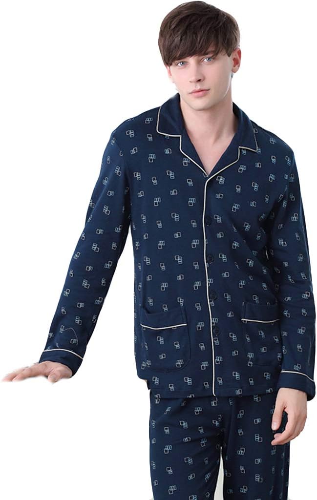 01013 Mens Sleepwear Set, Mens Lightweight Pajamas, Stylish Casual Turn
