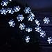 Viewpick 50 LED Solar Christmas Lights Outdoor Cool White Christmas Snowflake String Lights, Solar Powered LED Fairy Lights Xmas Tree Snowflake Decor Light for Party Patio Garden Roof Window Decor