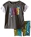 PUMA Little Girls' Toddler Top and Biker Short Set, Medium Heather Grey, 4T