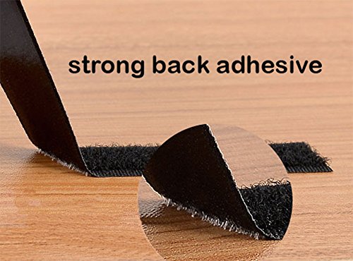 Self Adhesive hook and loop tape roll sticky back strip Adhesive backed Fabric fastener Mounting Tape for Picture and Tools Hanging Pedal Board Fastening by JIHO (3/4INCH, BLACK)