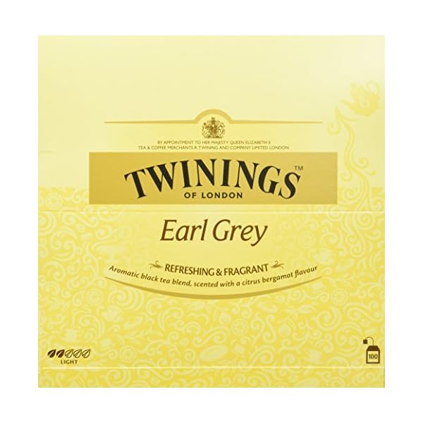 Twinings Earl Grey - Schwarzer Tee im Teebeutel verfeinert mit Bergamotte-Aroma - erfrischender Schwarztee aus China, 1er Pack (100 Teebeutel)