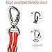 MEIKAI Tactical Bungee Dog Leash Metal Lock Reflective Nylon Pet Leads Rope with 2 Control Handle Great for Dog Training, Walking,and Hiking(Red)
