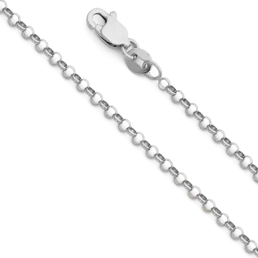 Jewels By Lux 14K White Gold Round Rolo 