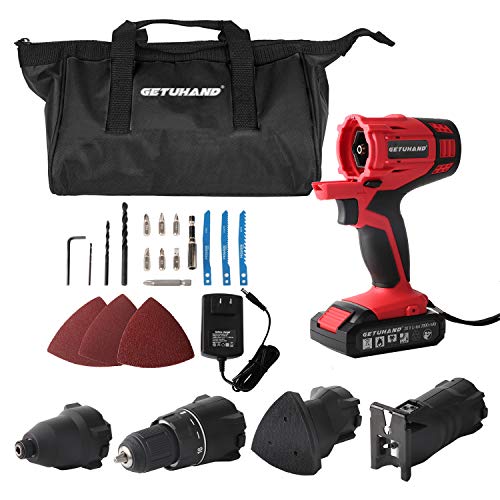 GETUHAND Cordless Tools Combo Kit with Case, 20V Lithium Ion Power