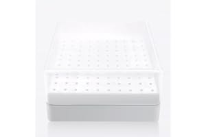 CORFULRA Nail Drill Bits Holder, Nail Organizer Box for Nail Drill Bits, Large Space of Container Case for Drill Bits, 100 Holes Dustproof Displayer Box of Nail Supplies for Nail Tech, White