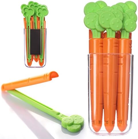 Sealer Clips for Bag with Magnet Plastic Box-Unique Design Cute Stylish -Keep Food Fresh-Stick on Fridge-Seal Bag for Airtight and Watertight-Topeze 12pcs/pack