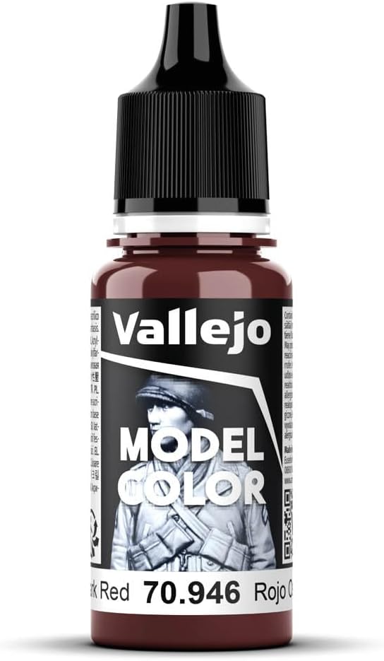 Vallejo Model Color Dark Red 18 ml Acrylic Paint Self-Leveling Brush Ready