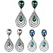 Doinshop 1Pair Women Crystal Rhinestone Teardrop Dangle Drop Studs Hoop Earrings