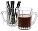 Bezrat Luxury Cappuccino Glass Coffee Tea Cups with Handle [Set of 6] Tempered Glass Espresso Cups - Latte Mugs 9 Ounces Espresso Cappuccino