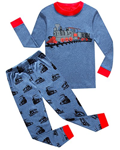 IF Pajamas Train Little Boys Long Sleeve Pajamas 100% Cotton Clothes Toddler Pj Kids Sleepwear 3T