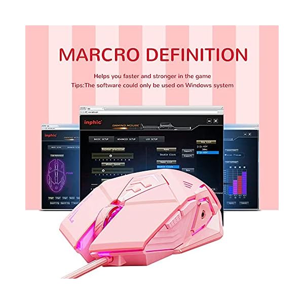 INPHIC-Pink-Gaming-Mouse-USB-optical-wired-mouse-RGB-backlight-4-Levels-adjustable-DPI-up-to-4800-Silent-click-ergonomic-and-7-programmable-buttons-design-PC-Gaming-Mice-for-Windows-System INPHIC Pink Gaming Mouse, USB Optical Wired mouse RGB Backlight 4 Levels Adjustable DPI up to 4800, Silent Click Ergonomic 7 Programmable Buttons Design PC Gaming Mice for Windows System