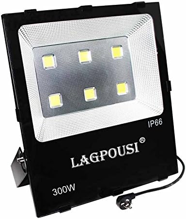 lagpousi 300W LED Flood Light Outdoor, IP66 Waterproof Lighting LED Spotlight, 1000W Equivalent, 30000LM,Warm white3000K US 3-Plug 1.5M Wall Lights,Dongling Driver（E479166）And Puri LED AC85~277V