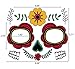 Sugar Skull Face Temporary Tattoos - Day of the Dead Halloween Masquerade Party Decorations Supplies