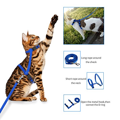 image for Love Pet Home Cat Harness, Adjustable Harness Nylon Strap Collar with 