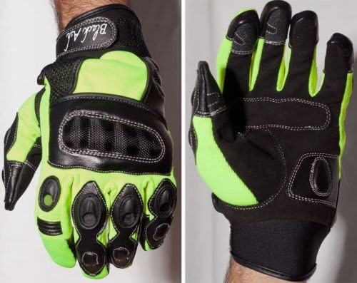 Ash Motorcycle Motocross Racing Glove Flourescent Green SIZE Small