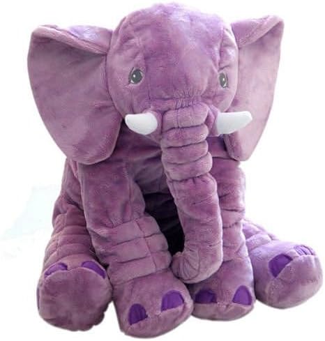 New Baby Kids Long Nose Elephant Doll Soft Plush Stuffed Toy Waist Throw Pillow Cute "Purple 5060cm "No.23