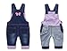KIDSCOOL SPACE Baby Girl Jean Overalls,Toddler Denim Cute 3D Bunny Outfit,Blue,18-24 Months