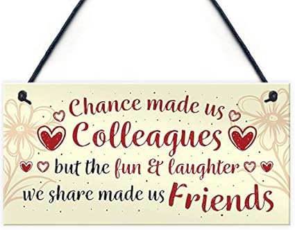 Qidushop Chance Made Us Colleagues Hanging Work Friend Thank You Leaving Job Retirement Plaque Humoristique Citation Maison Artisanat Pour Femme Homme Amazon Fr Cuisine Maison