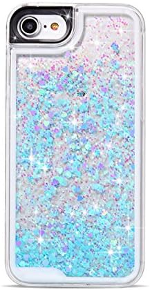 iPhone 7 Plus Liquid Case - Pretty Adorable Glitter Liquid Moving Luxury Decoration Case with Sparkles Floating Inside Fun Case for iPhone 7 Plus / 5.5inch (Blue)