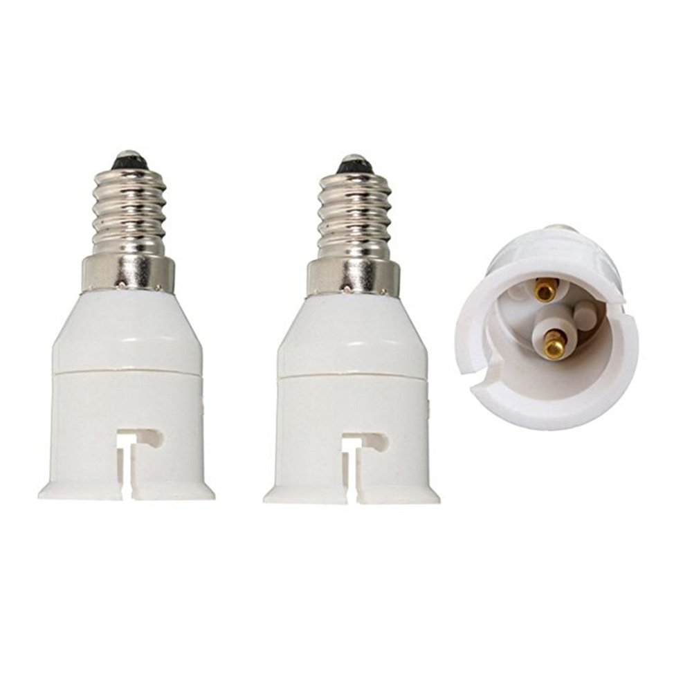 FINELED E14 to B22 Converter 3-Pack ES Edison Screw to BC Cap Bulb Socket Adapter E14 to B22 Adapter Converter (3-Pack)
