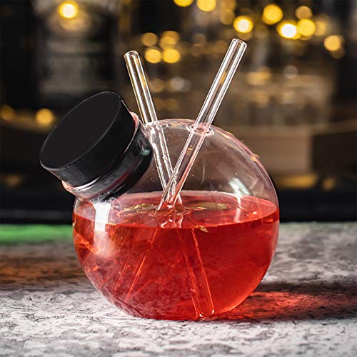 haoyuestory Cocktailgläser, Kreative Kugelförmige Wiederverwendbare Trinkhalm Tasse, Trinkbecher Longdrinkgläser Cocktailgläser Kinder Becher Saftgläser, Perfekt Für Zuhause, Restaurants Und Partys – Bild 4