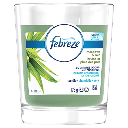 Febreze Scented Air Freshener Candle, Meadows and Rain, 6.3 Oz, 4 Count