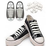 Homeout 1 Set(16pcs) No Tie Silicon Shoelaces - Colorful (White, 16pcs/Adults)