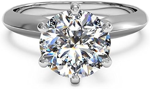 Lemon Grass 3 Ct Round Cut Diamond Solitaire Engagement Ring Sterling Silver White Gold Plated Size 5-8