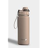 Stevig 1 Hand Slide Lock Leak-proof | 17 oz | Insulated Vacuum Flask Stainless Steel Sport Water Bottle - Light Brown ST-224